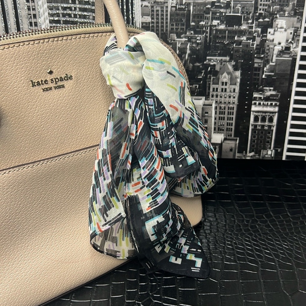 Graphic Print Multi Use Scarf - Bag tie, handle wrap, Neck